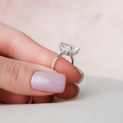 Hidden Halo Oval Moissanite Ring